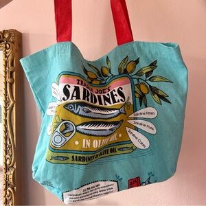 Trader Joe’s sardine tin tote reusable bag